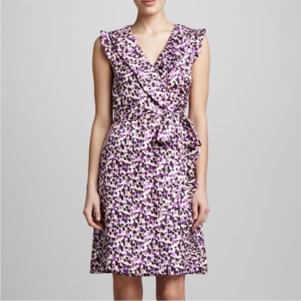 Kate Spade Aubrey silk wrap dress purple dress size 4
